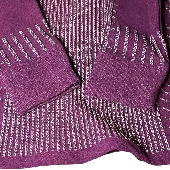 Fabletics Deco SculptKnit Size M Compression Ribbed Back‎ Long Sleeve Top Purple - Picture 5 of 5